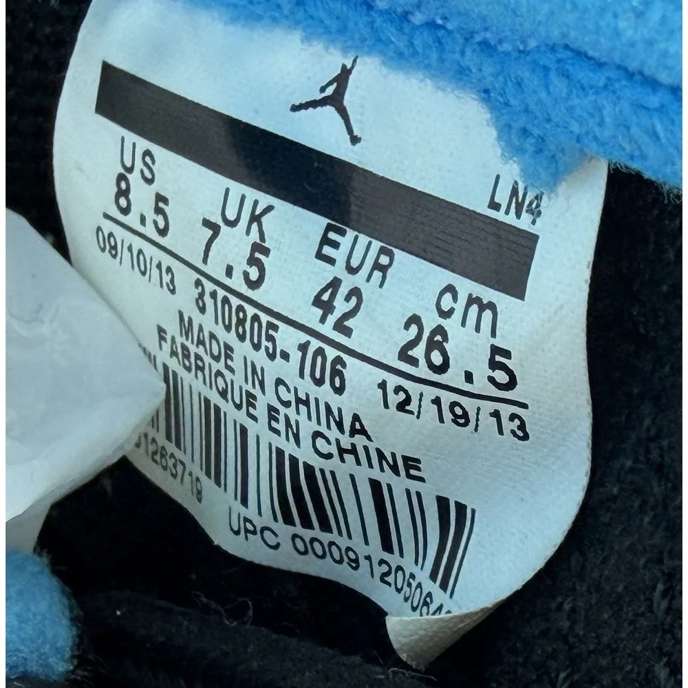Air Jordan 10 Retro Powder Blue 2014 White/Black/Powder Blue 310805-106 Size 8.5